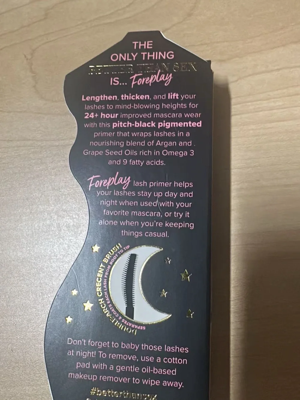 Too Faced Lash Primer Box — Black with Pink and Gold Accents